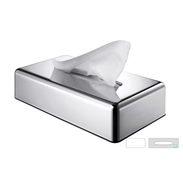 Dispensador de pañuelos faciales de pared y mesa cromado